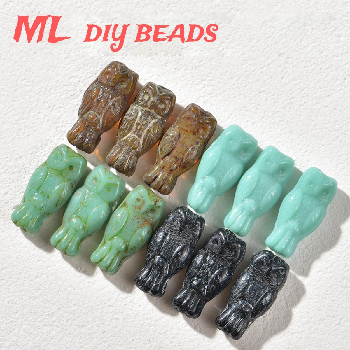 

7x15mm Czech glass bead straight hole owl DIY handmade bead jewelry accessories bracelet loose beads