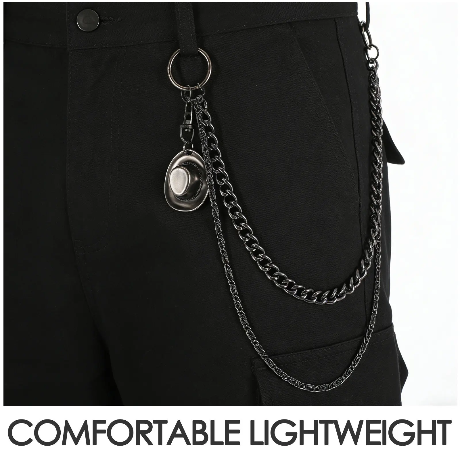 Metal Waist Chain Vintage Decorative Pants Chain Cowboy Style Mini Denim Skirt Low Rise Jeans Accessories for Trousers
