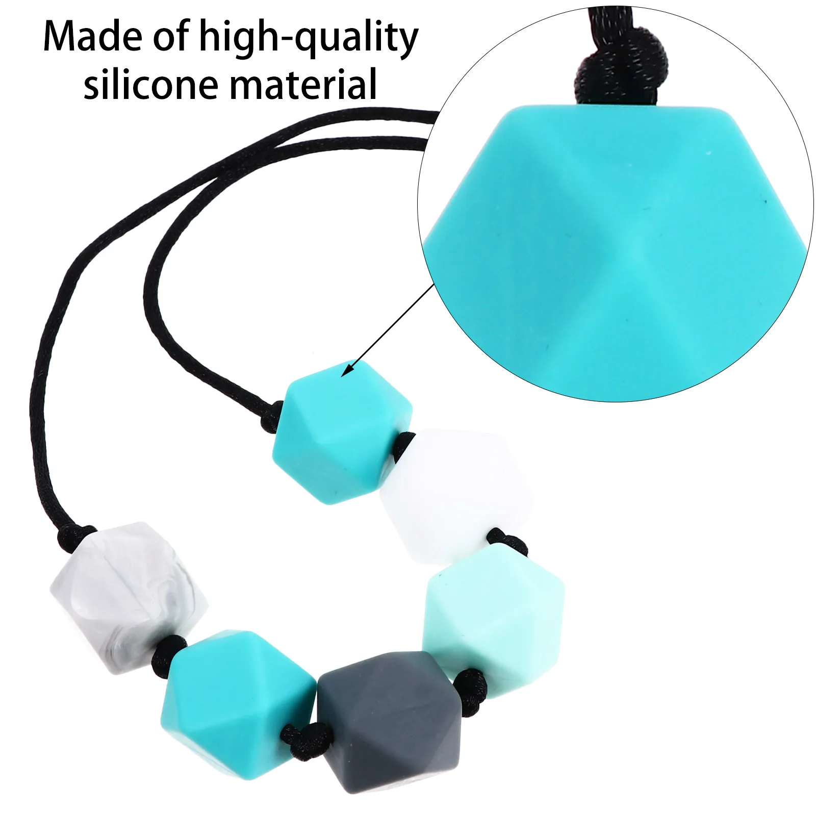 Baby Teething Necklace Safe Food Grade Silicone Chewable for Nursing Molar Relief Infant Newborn Dental Soother