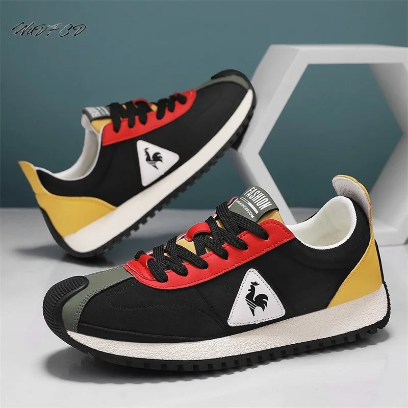 Sneakers Casual Mens Retro Running Shoes Fashion Microfiber Leather Fabric Breathable Height Increased Flat Platform Sport Shoes