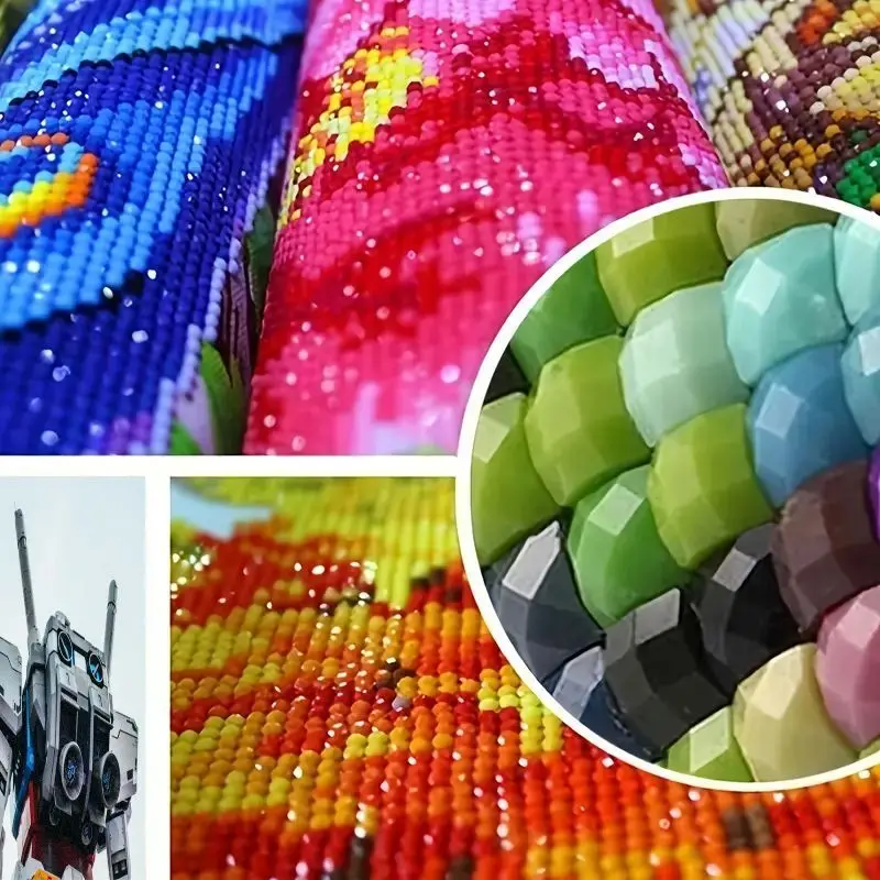 1PC 5D volledige boor Diamond Painting Kit, DIY Mecha Robot Anime Diamond Art, Gundam Style Sci-Fi Robot Craft Set voor volwassenen en kinderen