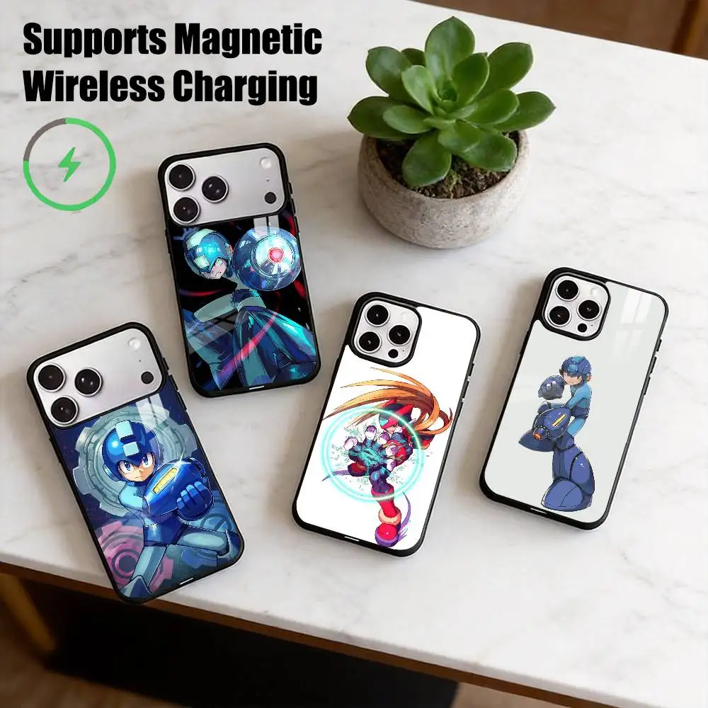Rock M-Mega Man  Phone Case For iPhone17,16,15,14,13,12,11 Plus,Pro Compatible with magnetic wireless charging Gift