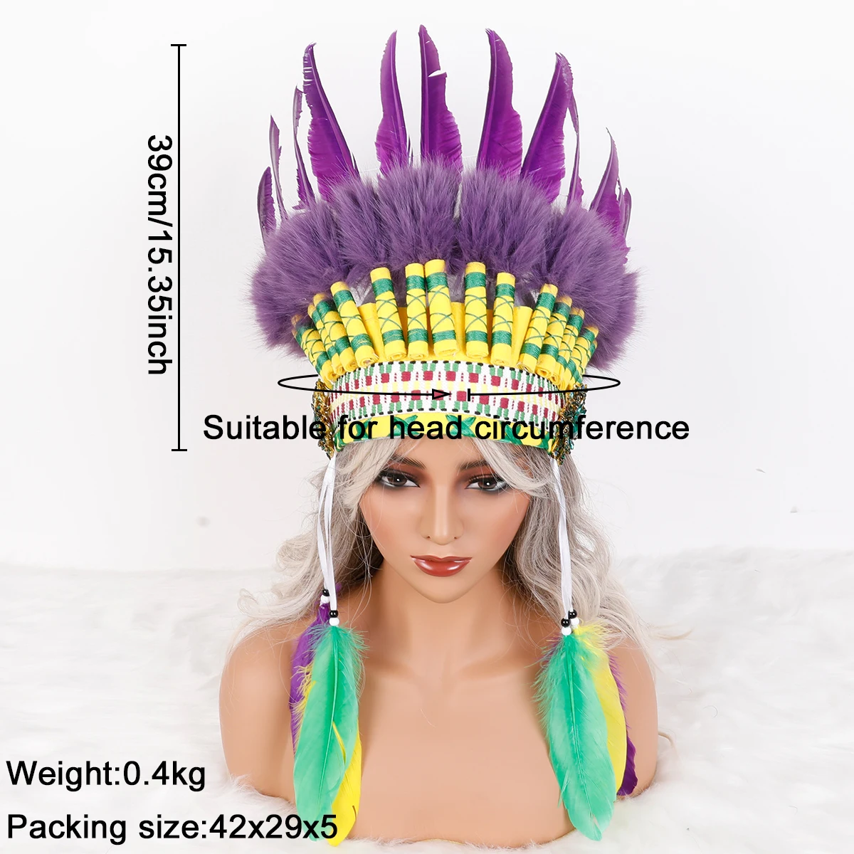 Головной убор с перьями в богемном стиле Y2K, повязка на голову для выступления на сцене, аксессуары для фотосъемки и подиума