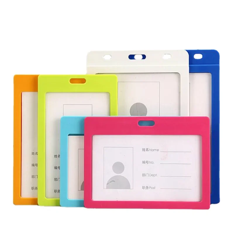 Plastic Name Pass Card Cover Case ID Tag Card Holder Business Work Card Sleeve Badge Holder for Company Factory Staff Workers