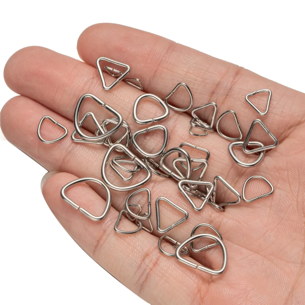 

100pcs Stainless Steel Open Triangle Oval Jump Ring Pinch Clip Bail for Jewelry Making Accessories DIY Earring Bracelet Necklace