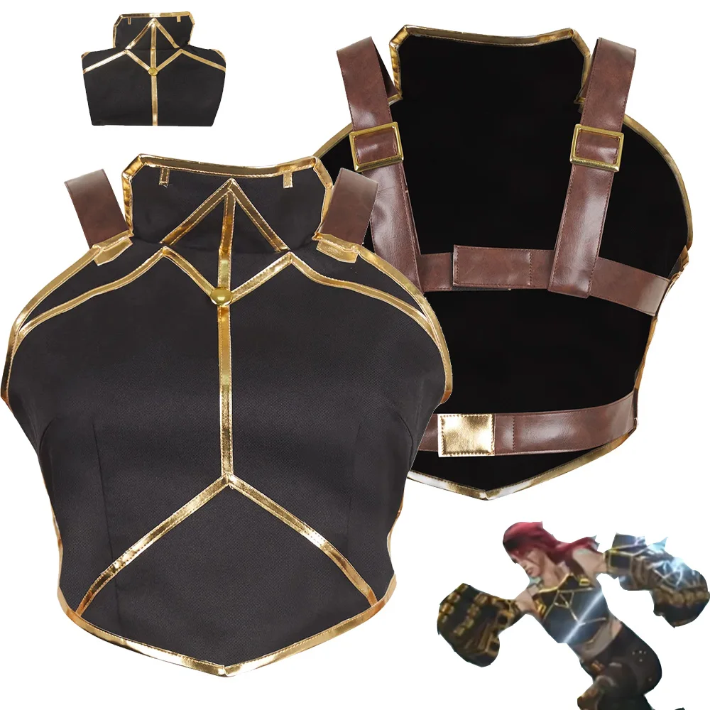 Game LOL Vi Cosplay Costume Vest Tops Women Adult Armor Roleplay Female Clothing Outfits Halloween Carnival Party Dress Up Suit