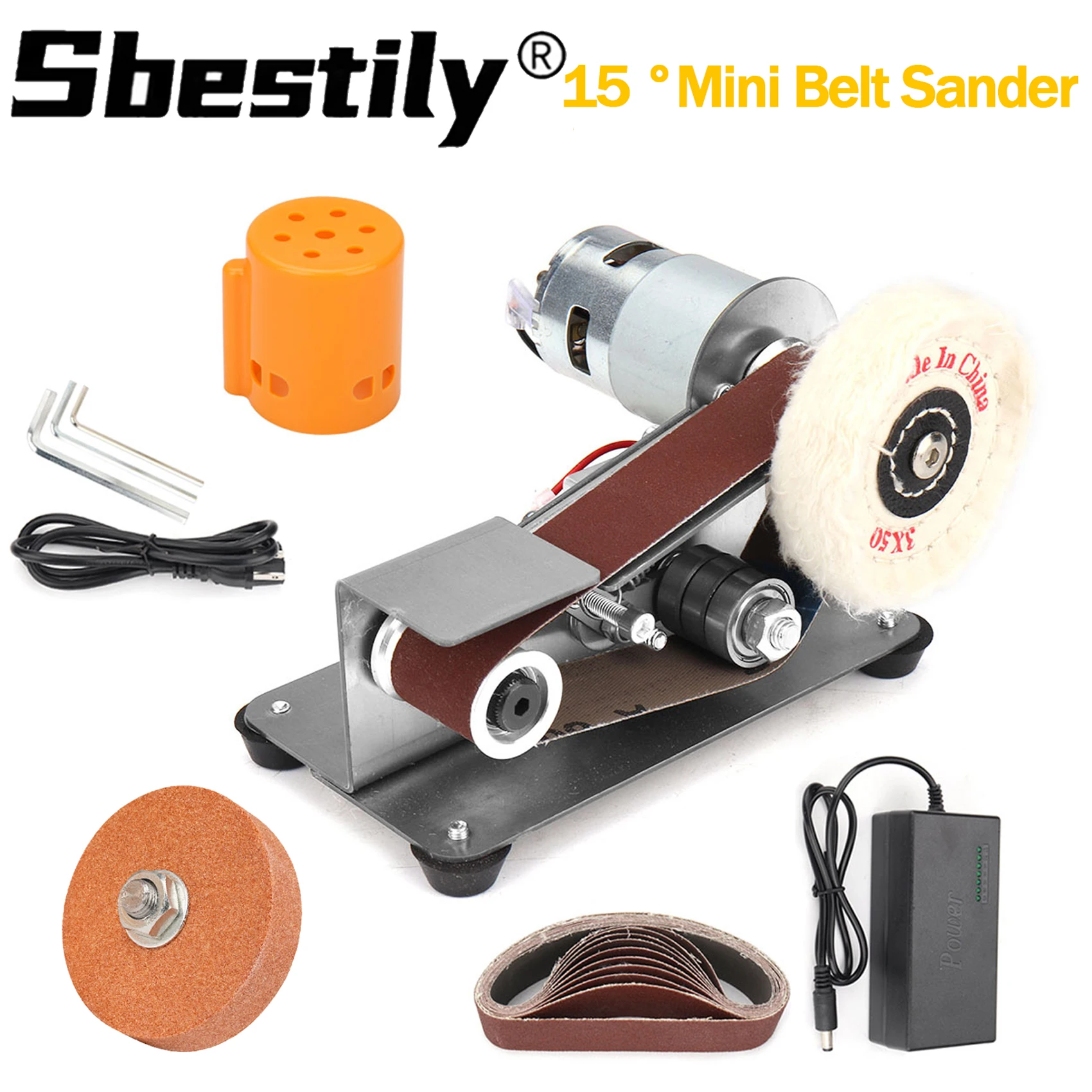 

Multifunctional Mini Electric Belt Sander 15° DIY Polishing Grinding Machine Cutter Edges Sharpener For Kitchen Knives Crafts