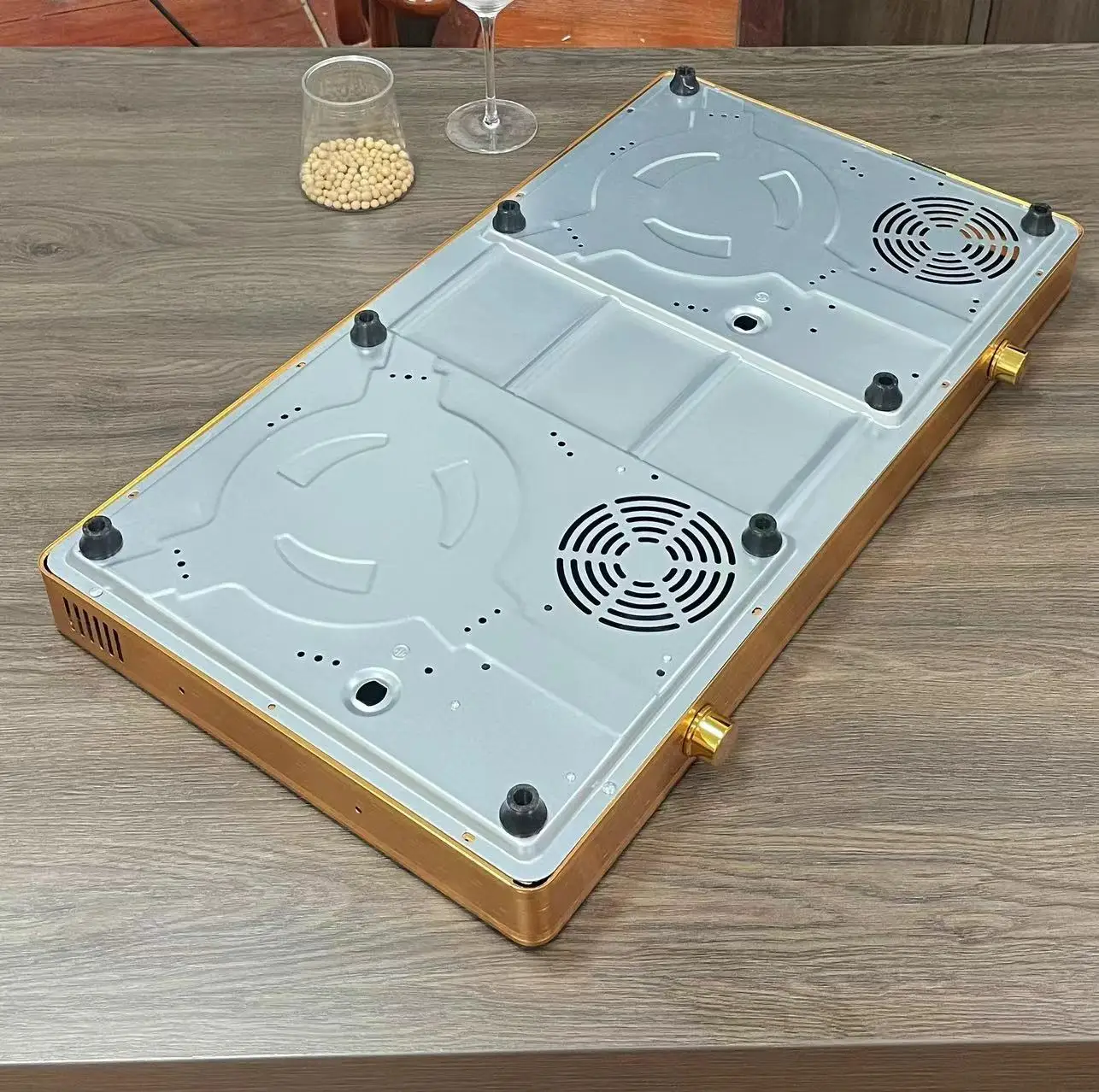 موقد حثي بلوحة مزدوجة الشعلة 4400 وات مدمج في طباخ التعريفي الكهربائي #2