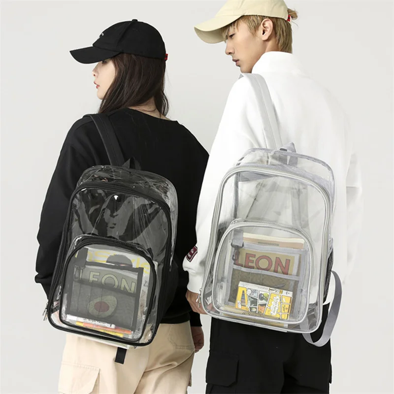 Transparent PVC Set Bag Waterproof Backpack Unisex Large Capacity Backpack Solid Clear Backpack Couple Fashion Bagback Designer