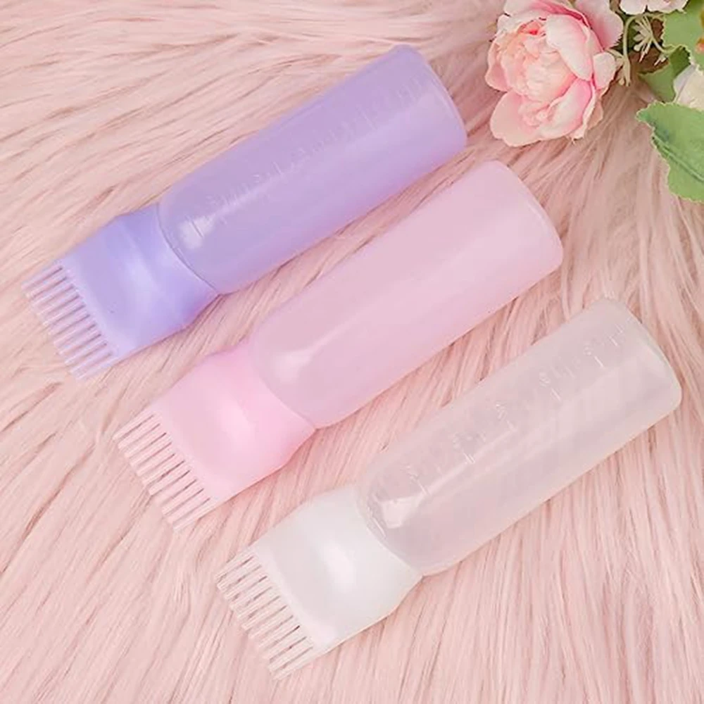 Multicolor Plastic Hair Dye Refillable Bottle Applicator Comb Dispensing Salon Oil Hair Coloring Hairdressing Styling Tool