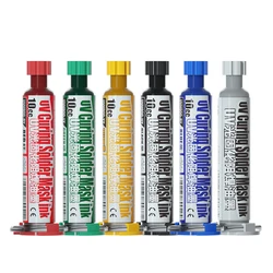 Mechanic 10ml Green/Red 6 Color UV Curing Solder Mask Ink for PCB BGA Circuit Board Insulating Protect Soldering Paste Flux Oil