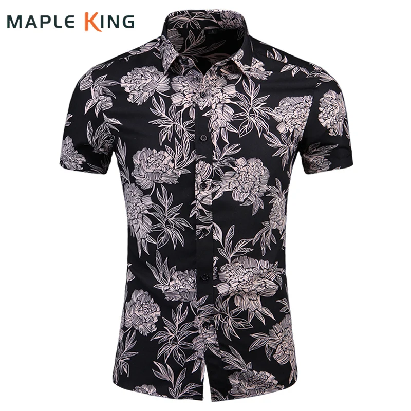 

Mens Short Sleeve Shirt Camisas Hombre Casual Floral Printed Elegant Blouse Korean Fashion 2024 Men Vinatge Beach Hawaiian Shirt