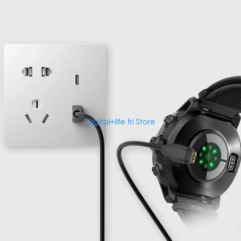 E06D Universal Smartwatch Charging Cable 100cm Extra Long Cord for Activity Watches Multiple Models USB Type C Fast Charging