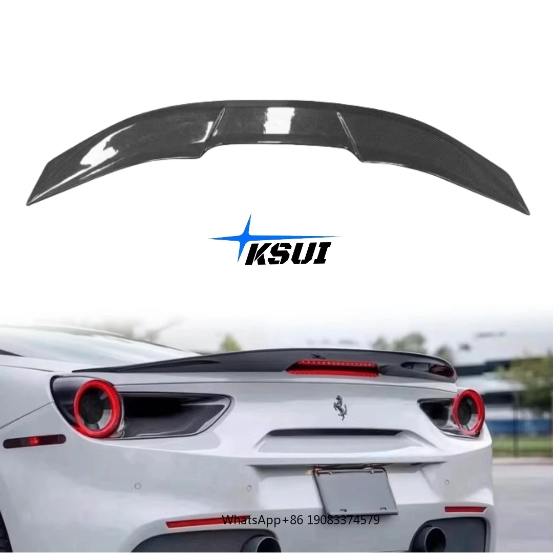 

Car Carbon Fiber Rear Spoiler Suitable for Ferrari 488 V Style High Quality Spoiler Stabilizer Trunk Spoiler