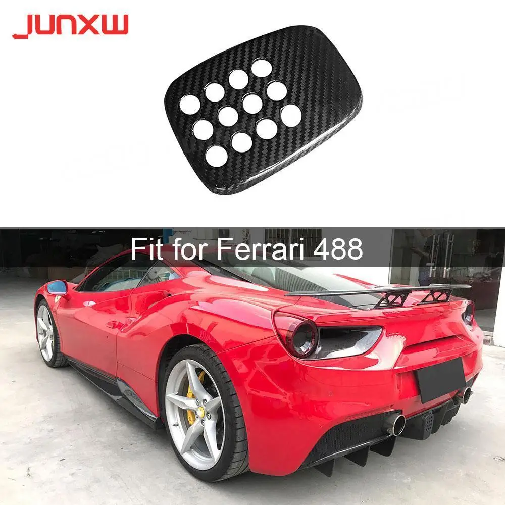 Dry Carbon Fiber Car Rear Bumper Diffuser Decoration Cover With Camera Hole Case for Ferrari 488 2015-2018