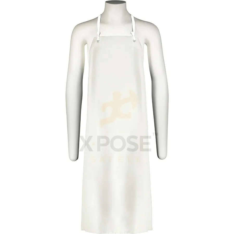 

Xpose Safety Heavy Duty Vinyl Waterproof Aprons White Durable Protection for Home Industrial and Commercial Environments Chemic