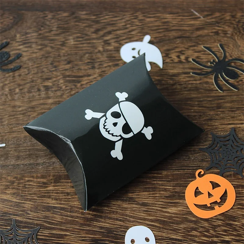 10 Stück Halloween-Kissenförmige Süßigkeitenbox Geschenkbox, Halloween-Kürbis-Geister-Hexen-Geschenkbox – Detail 3