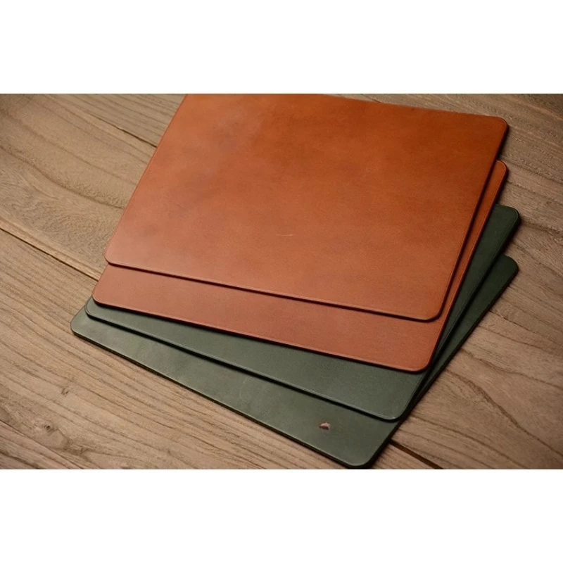 

Handmade vegetable tanned leather mouse pad table mat