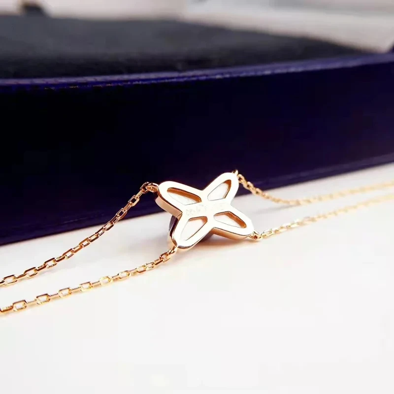 Hot 925 silver mother-of-pearl X-shaped pendant bracelet necklace set fashion brand banquet luxury jewelry gifts