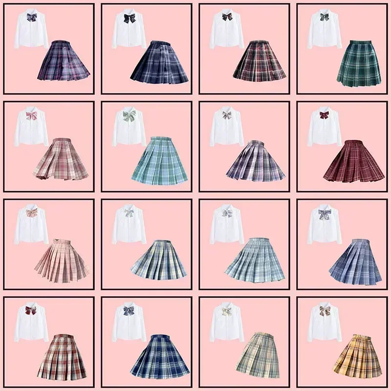 Japanese Bow Tie Skirt Set Student Pleated Skirt Jk Uniform Korean School Sexy Girl Preppy Style Seifuku Japanese School Uniform