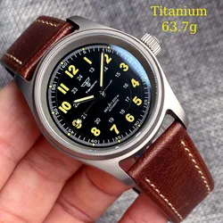 36mm Titan Aviator Pilot uhr 200m wasserdichte Tauch mechanische Armbanduhr nh35 pt5000 movt tandorio Sport uhr