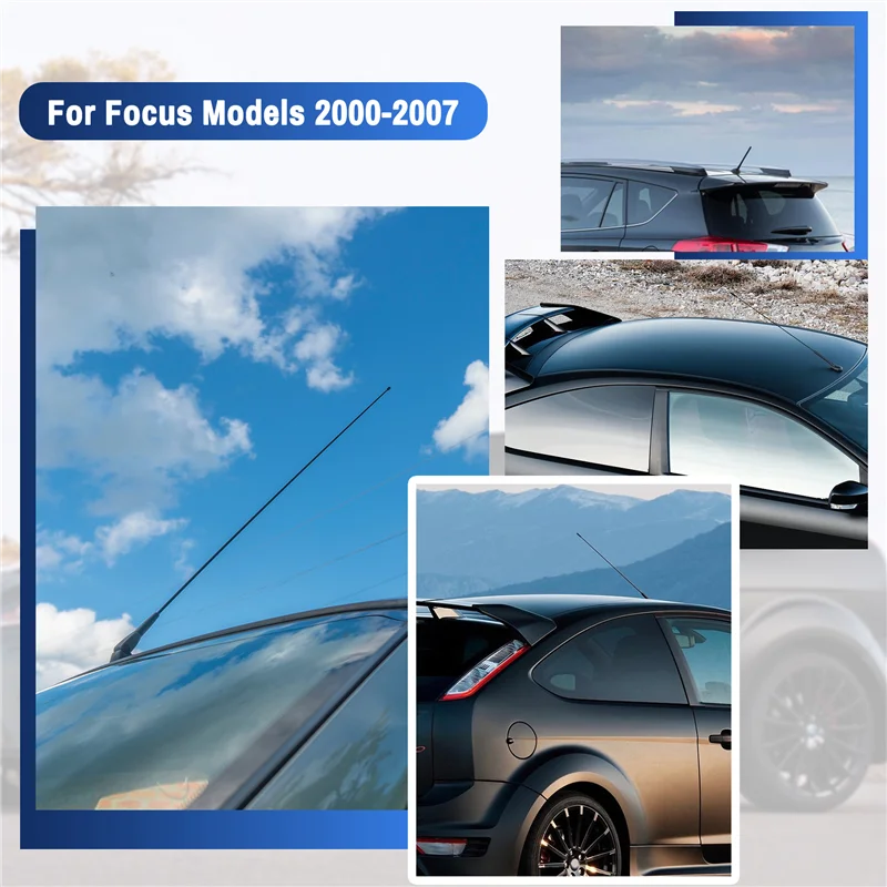 Antena de teto de rádio para carro A45F-AM/FM, mastro + kit base para modelos Ford Focus 2000-2007 XS8Z-18919-AA