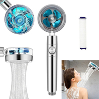 High Pressure 360 Degrees Rotation Shower Head Turbo Fan Water Saving Spray Adjustable Showerhead Filters Bathroom Accessories
