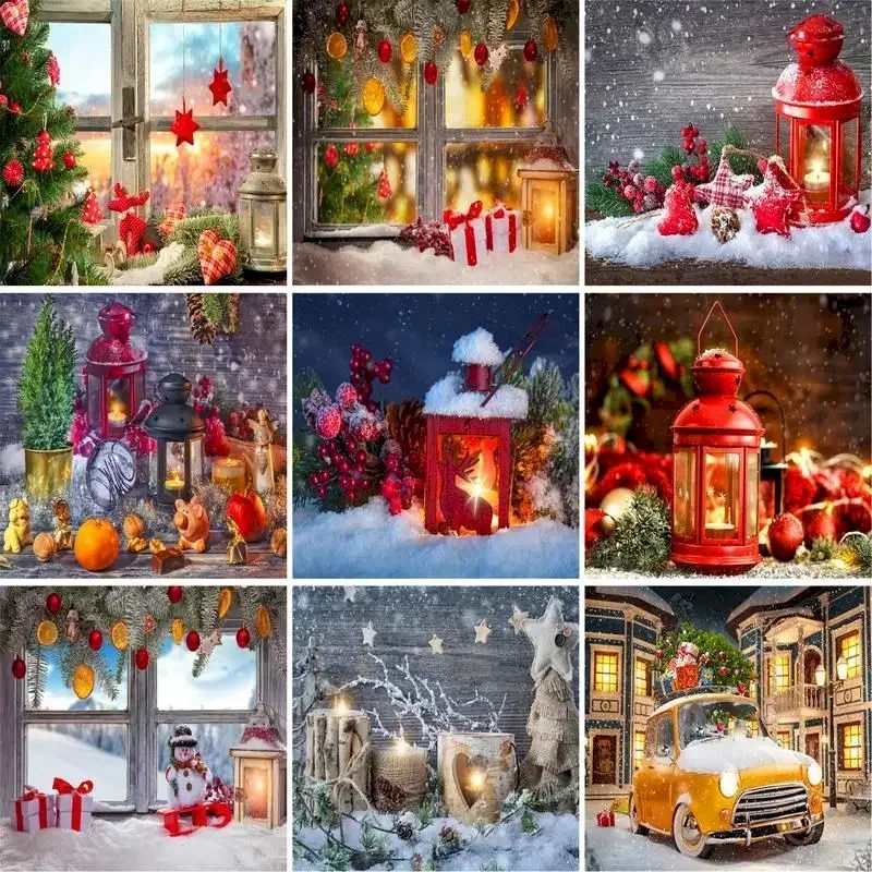 

127026 Frame DIY Painting By Numbers Christmas Landscape Canvas Drawing Acrylic Paint HandPainted Art Wall Decor Christmas Gi