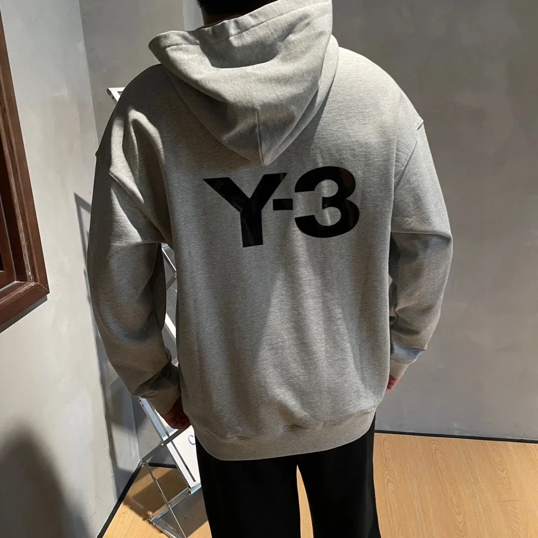 Y3 large print hooded sweater men's and women's autumn and winter simple loose Y3 hoodie jacket