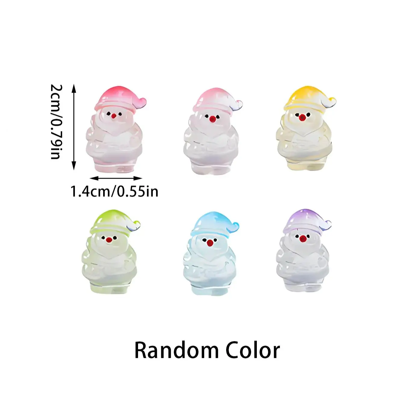 10/20 قطعة يتوهج في الظلام سانتا كلوز التماثيل مضيئة صغيرة الراتنج زينة عيد الميلاد لشجرة عيد الميلاد الجنية حديقة هدية عيد #5