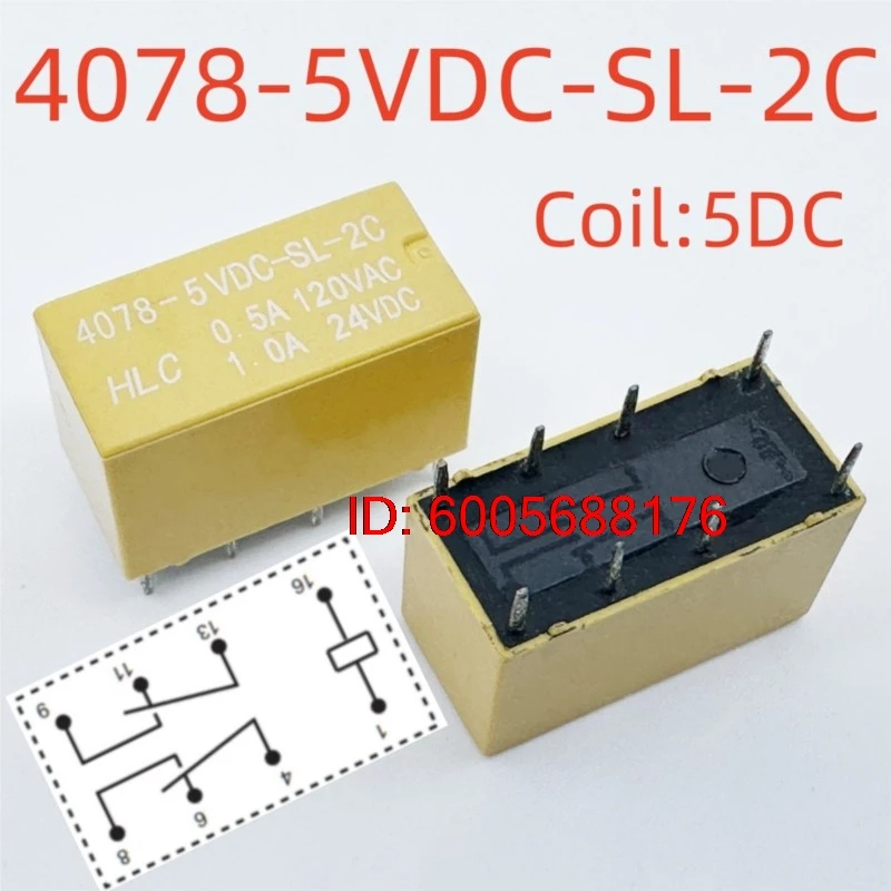10PCS New 4078-5VDC-SL-2C Relay 8pins