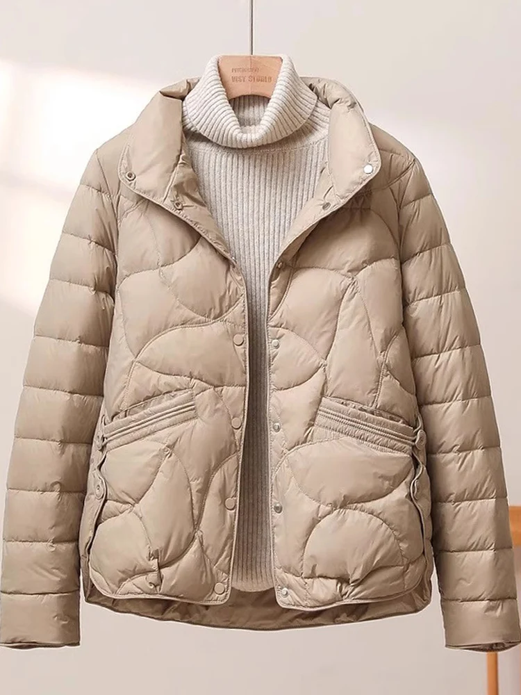 Women's Short Lightweight Cotton Jacket Warm Fashionable Versatile Inner  Coat Spring Autumn Winter Seasonal Wear