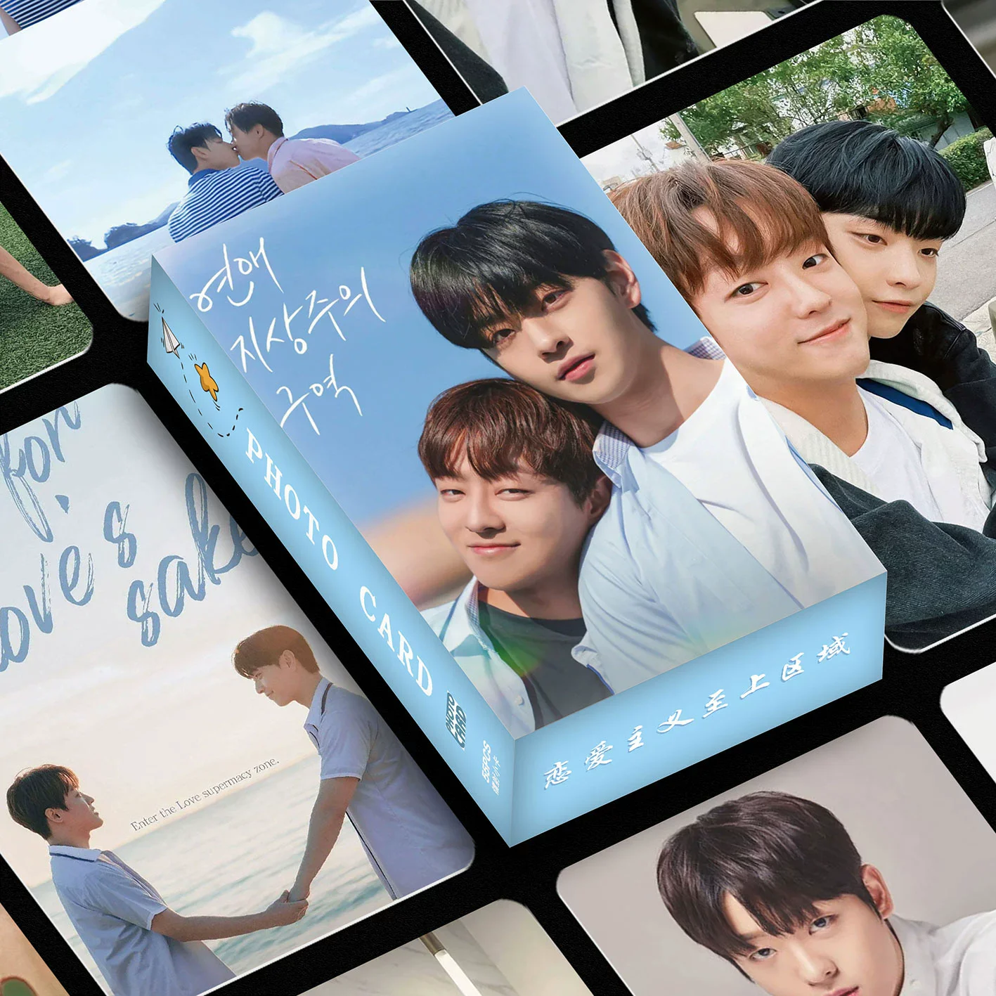 55 Pcs/Set Drama Love Supremacy Zone Laser Lomo Card Lee Taevin, Cha JooWan Mini Postcard HD Photo Cards Fans Collection Gift