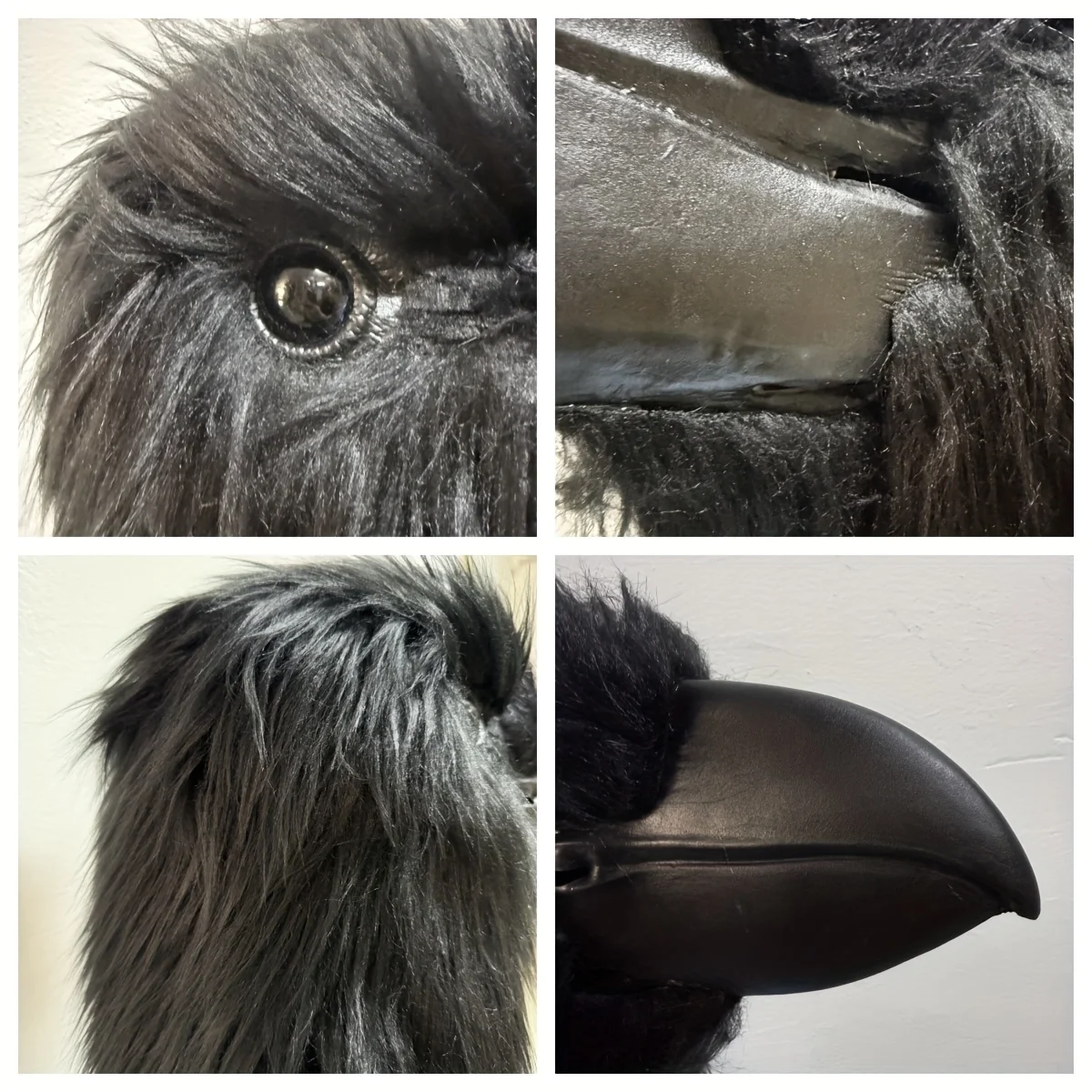 Detailed Craftsmanship Realistic Raven Mask Black Bird with Feathered Texture for Halloween Carnival Role-Playing Costumes