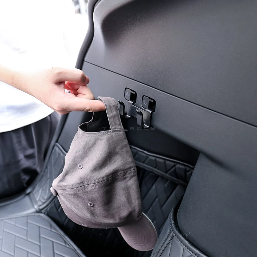 Rear Trunk Hook Seat Button for Model Y Tesla Cargo Grocery Shopping Bag Holder Umbrella Hanger Storage Car Interior 2022