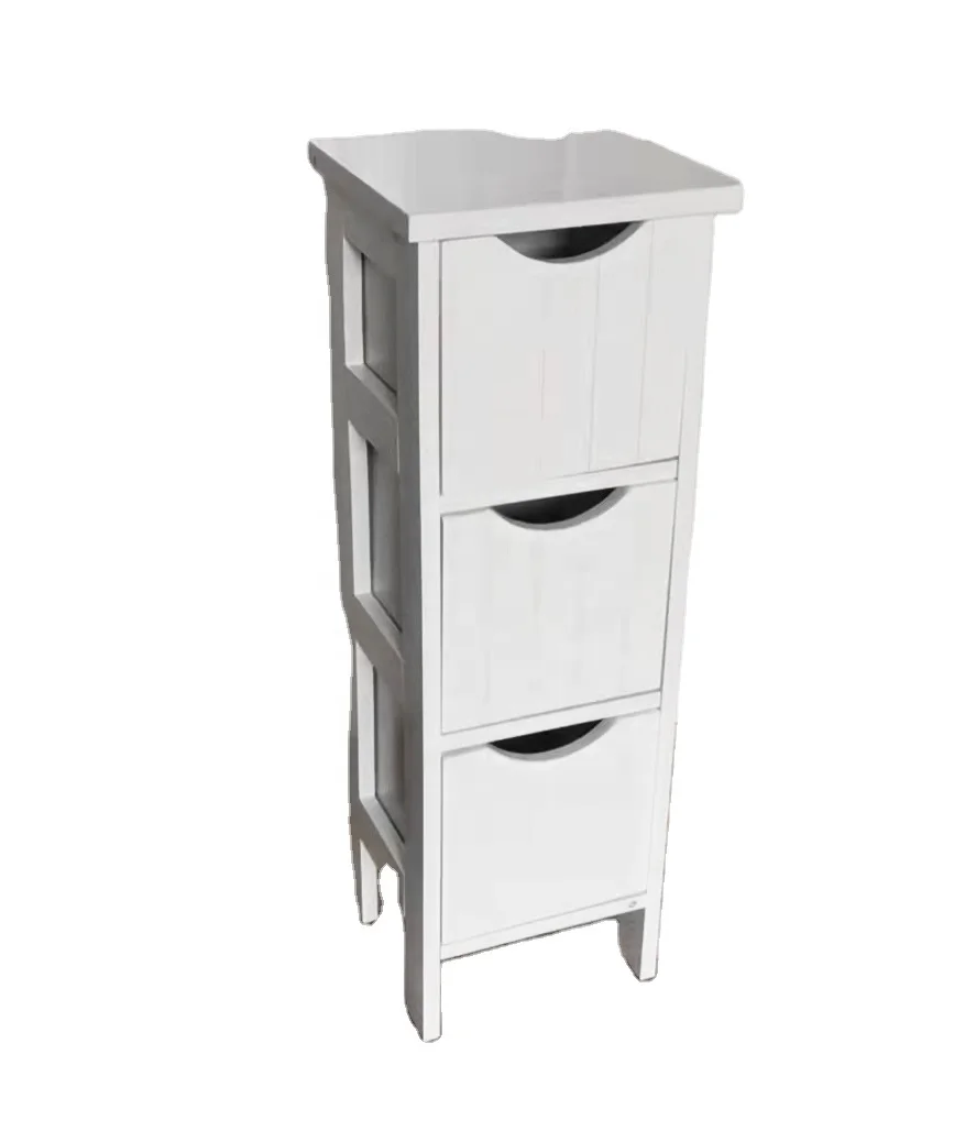 #￥Narrow White Storage Cabinet with 3 Drawers, As Storage Cabinet for Bedroom Bathroom Living Room forSmall SpacesLittle Cabinet