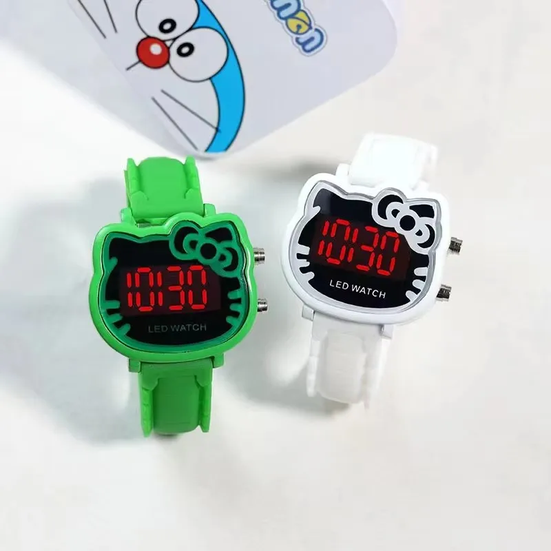 New Cute Kids Watch LED Cat Cartoon Watches Dial Wrist Watch Girls Silica Gel Clocks Practical Toy For Girls Gift