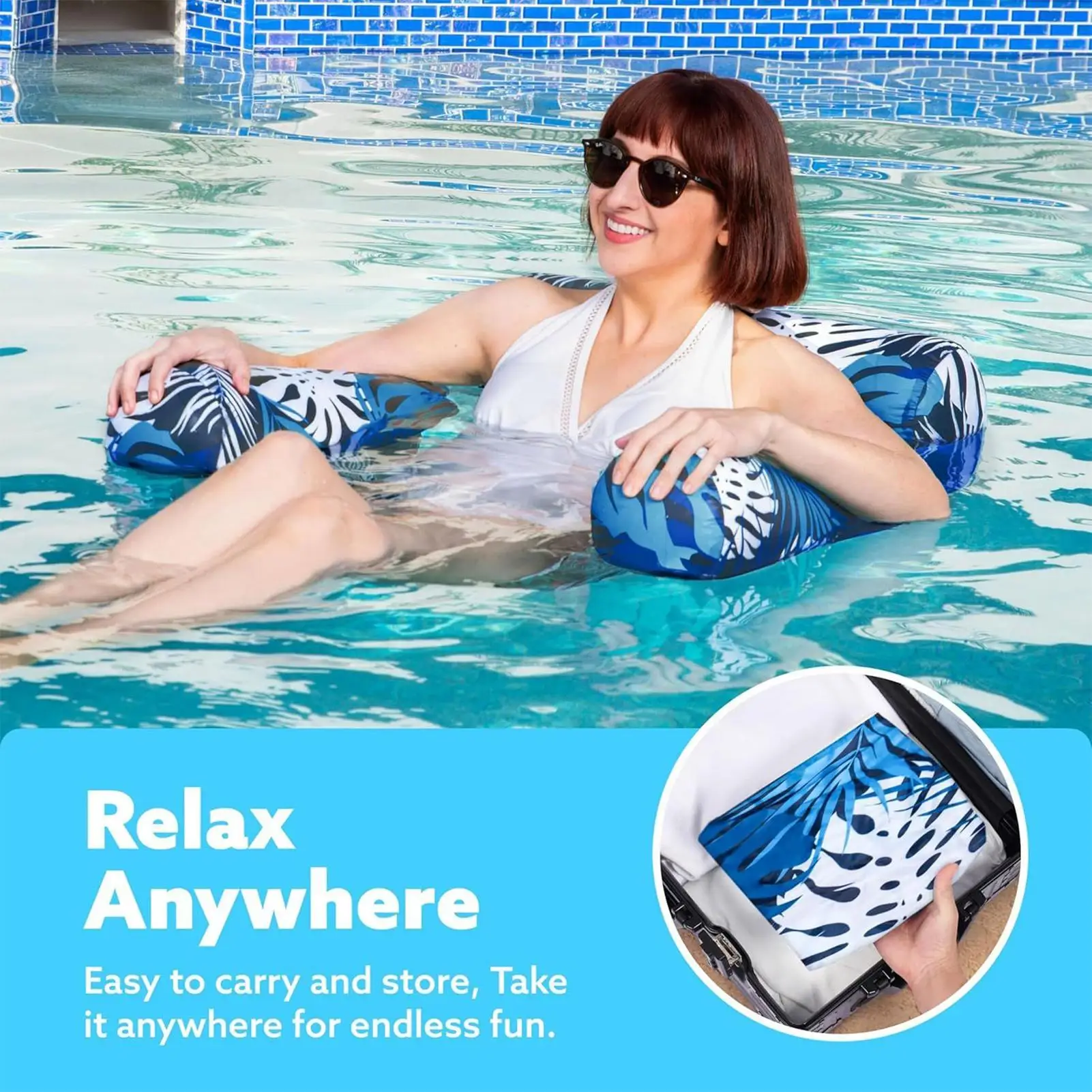 Pool Lounge Float Pool Floats สําหรับผู้ใหญ่ลอย Mat Hammock รูปแบบพืช Water Raft สําหรับครอบครัว Outdoor Travel River วันหยุด