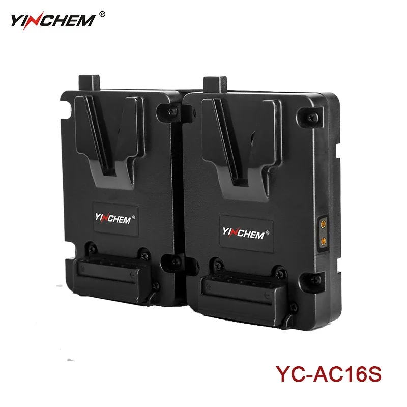 

YinChem ROLUX YC-AC16S New Dual Hot-Swap Adapter Plate V-Mount Camera Battery Power Charger Independent Warning LED D-TAP Ports