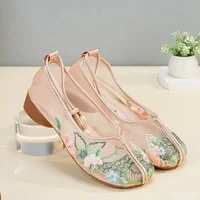 Summer New Ethnic Style Shoes Lace-up Mesh Thin Casual Flats Breathable Shallow Mouth Shoes Soft Soled Comfort Embroidered Shoe - Image 4