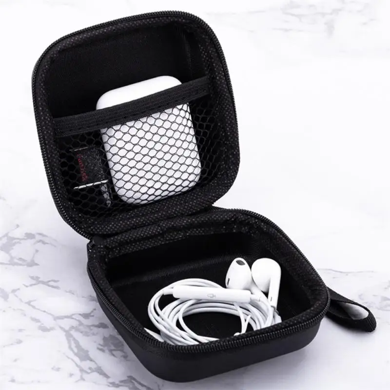 New Mini Zipper Hard Headphone Holder Case Portable Earbuds Pouch box Earphone Storage Bag Protective USB Cable Organizer