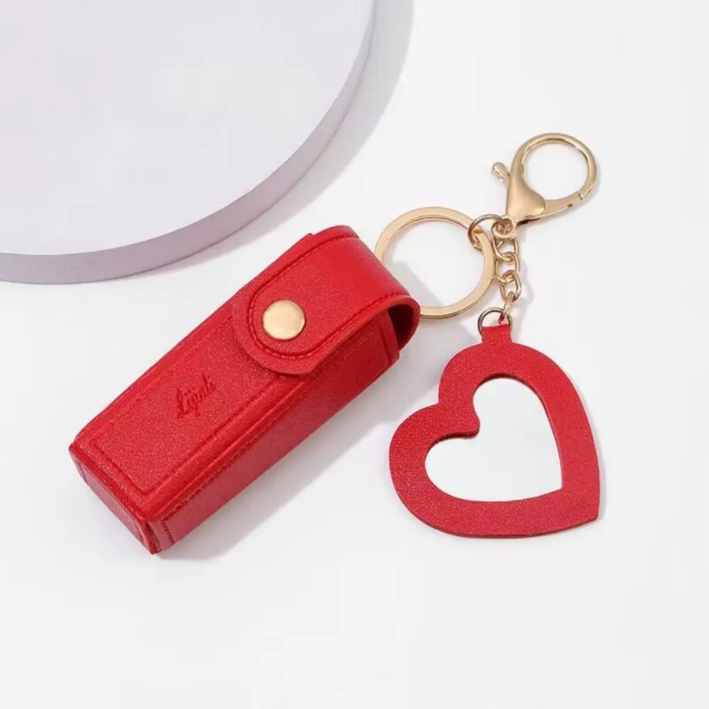 Bag Case For Travel Keychain Lipstick Bag Portable PU Leather Makeup Lipstick Holder Mini Fashion Cosmetic Bag Girls