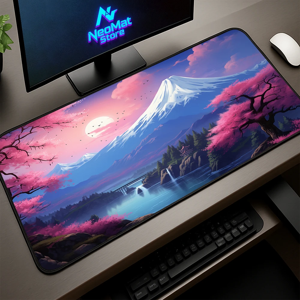 

Blue Mousepad Mount Fuji Mouse Mat Landscapes Mouse Pad Japanese Style Extra Large Speed Office Gamer Accessories Decoration