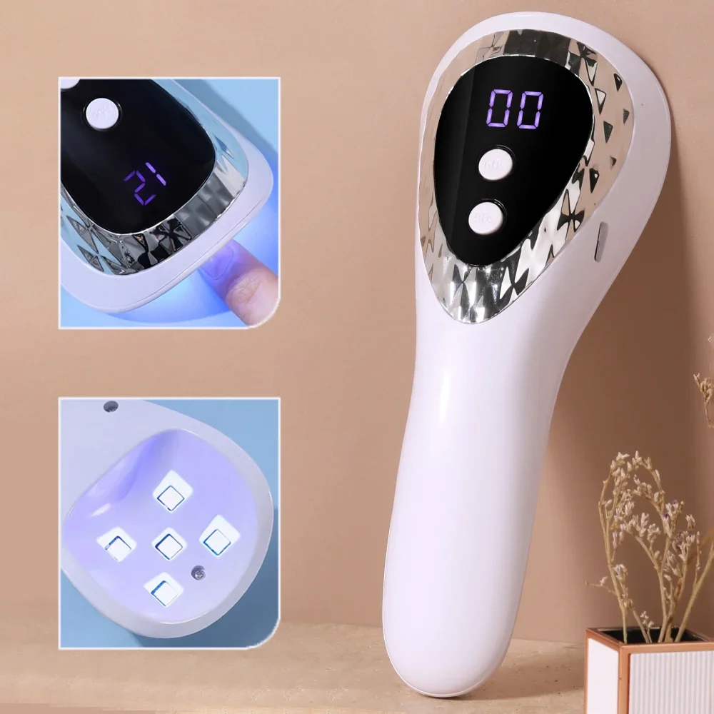 YIKOOLIN Handheld UV LED Nail Rechargeable UV Light Lamp Display ScreenNails Gel Led Lamp 2 Timers Manicure Gel Lamp