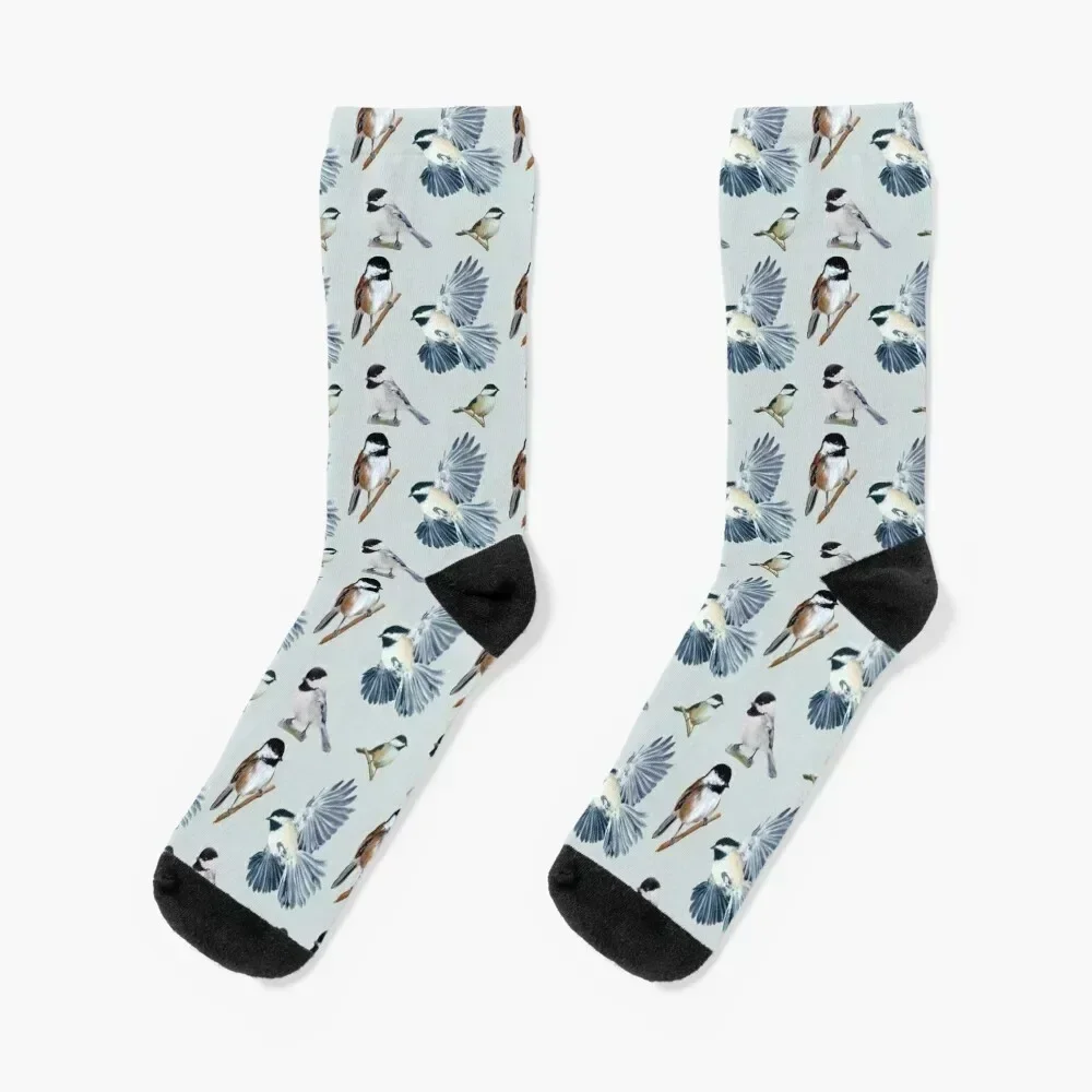 Chickadee Sticker set & pattern Socks warm winter Climbing tennis Socks Women Men's