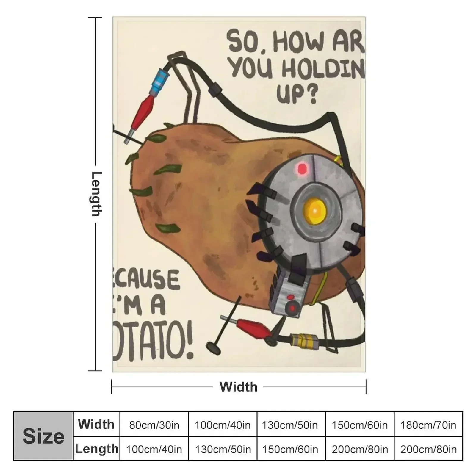 GLaDOS as a Potato (Detailed) Throw Blanket Blankets Sofas Of Decoration funny gift Single Soft Plush Plaid Loose Bed Blankets