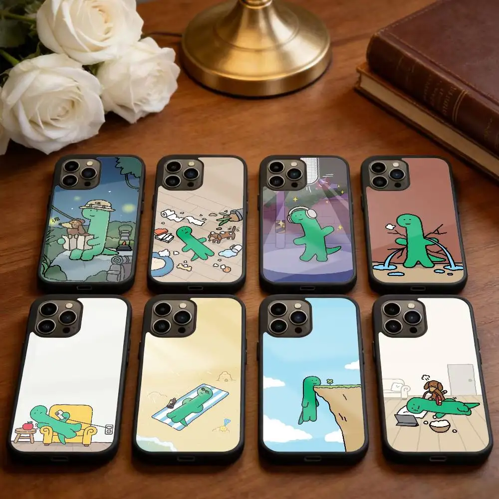 

JOGUMAN Studio Dinosaur Cut Phone Case For iPhone 14,16,15,13,17,12,Plus,Pro,Max Magnetic For Magsafe Frosted Cover