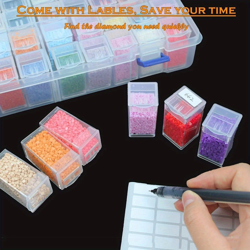 Square Plastic Diamond Painting Storage Box - Embroidery Mosaic Accessories Organizer Art Utensils Tool Box for DIY Craft Lovers view 3