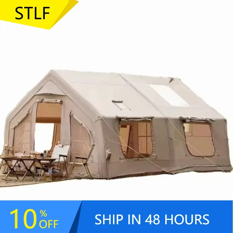 

2025 17.2 Large Inflatable Air Cotton Fabric House Tent For Outdoor Camping With Two Rooms