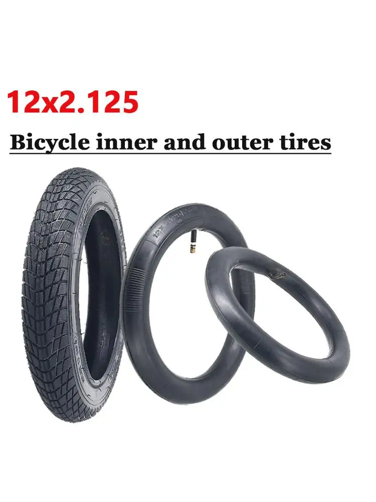 AliExpress NONE High Quality Inner and Outer Tires 12 Inches 12x2.125 Bicycle Scooter Baby Stroller Tire Inner Tube Outer Tire Replacement Part